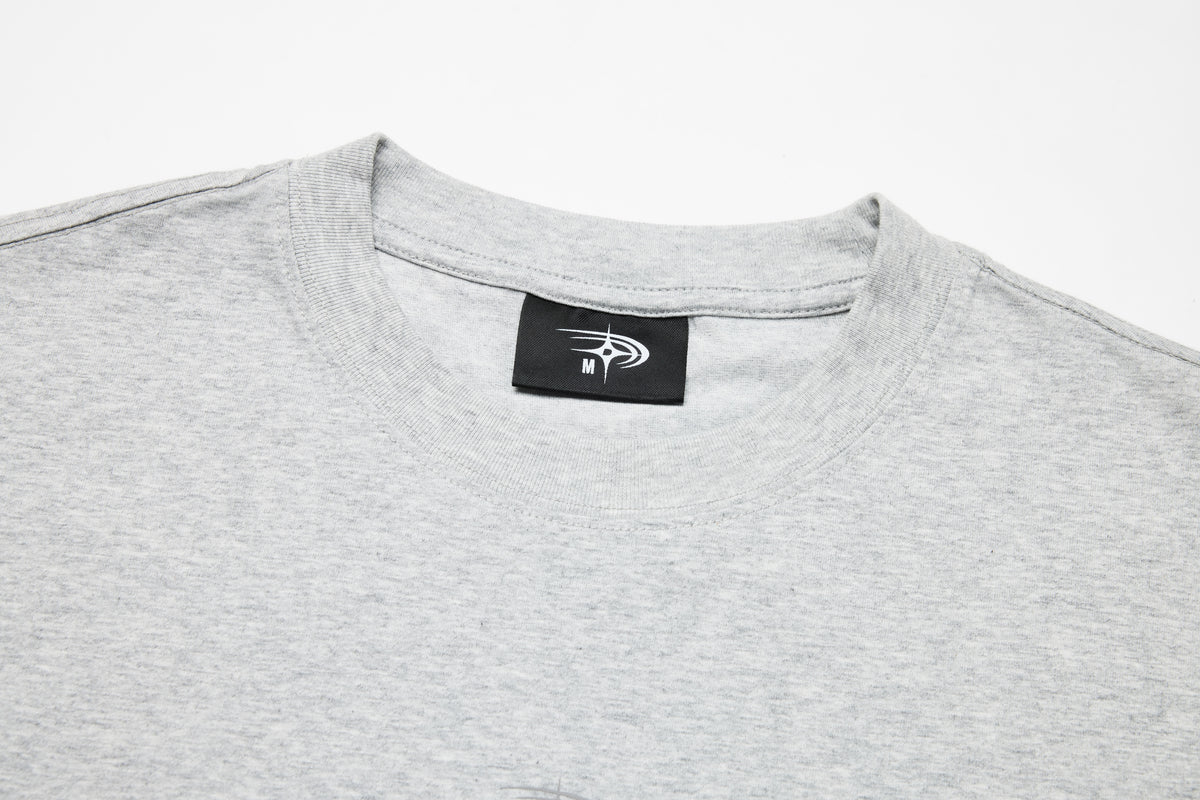 Distressed Boxy Tee | Grey