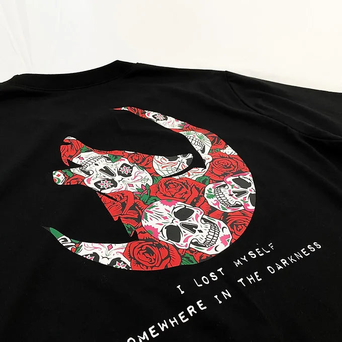 Darkness Roses Skulls Tee