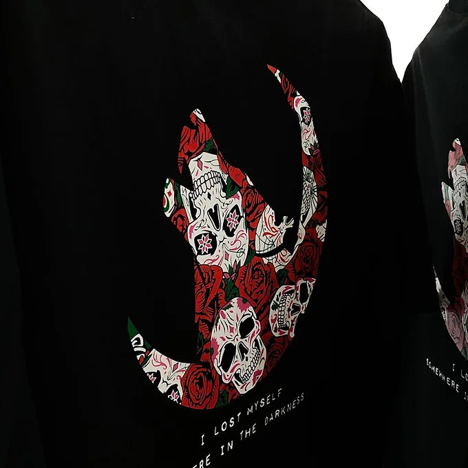 Darkness Roses Skulls Tee