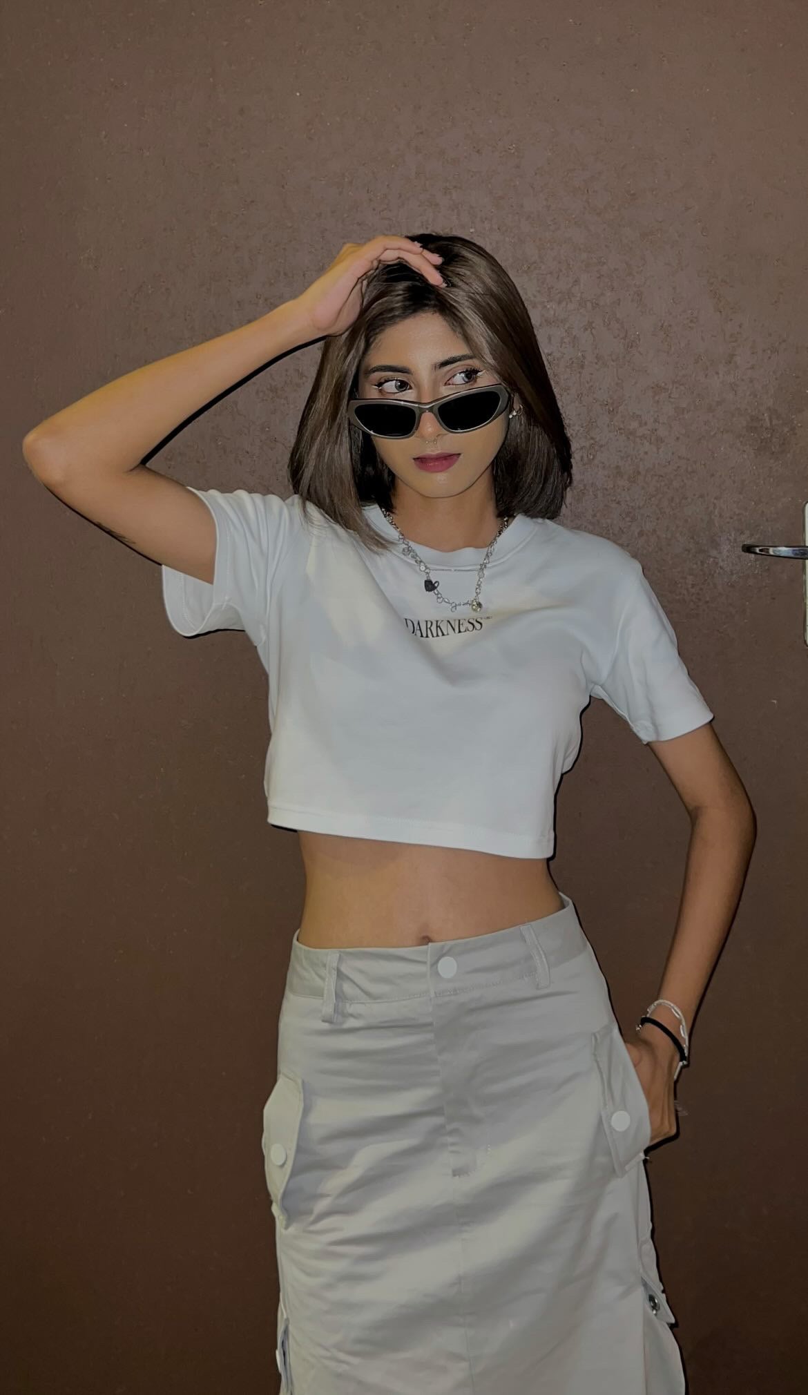 Darkness Signature Crop Top | White