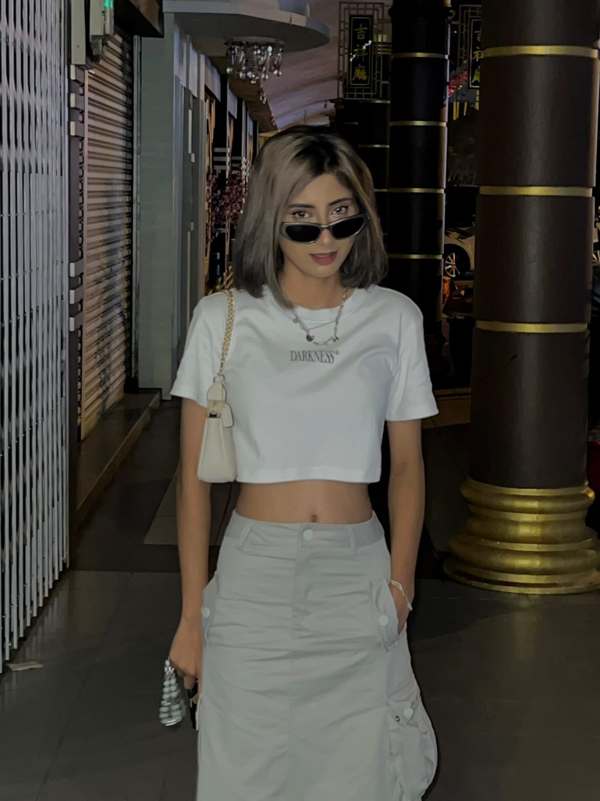 Darkness Signature Crop Top | White