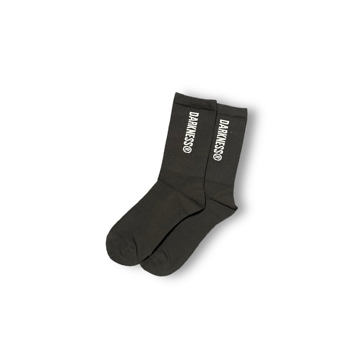 Cotton Ribbed Logo Long Socks | Black