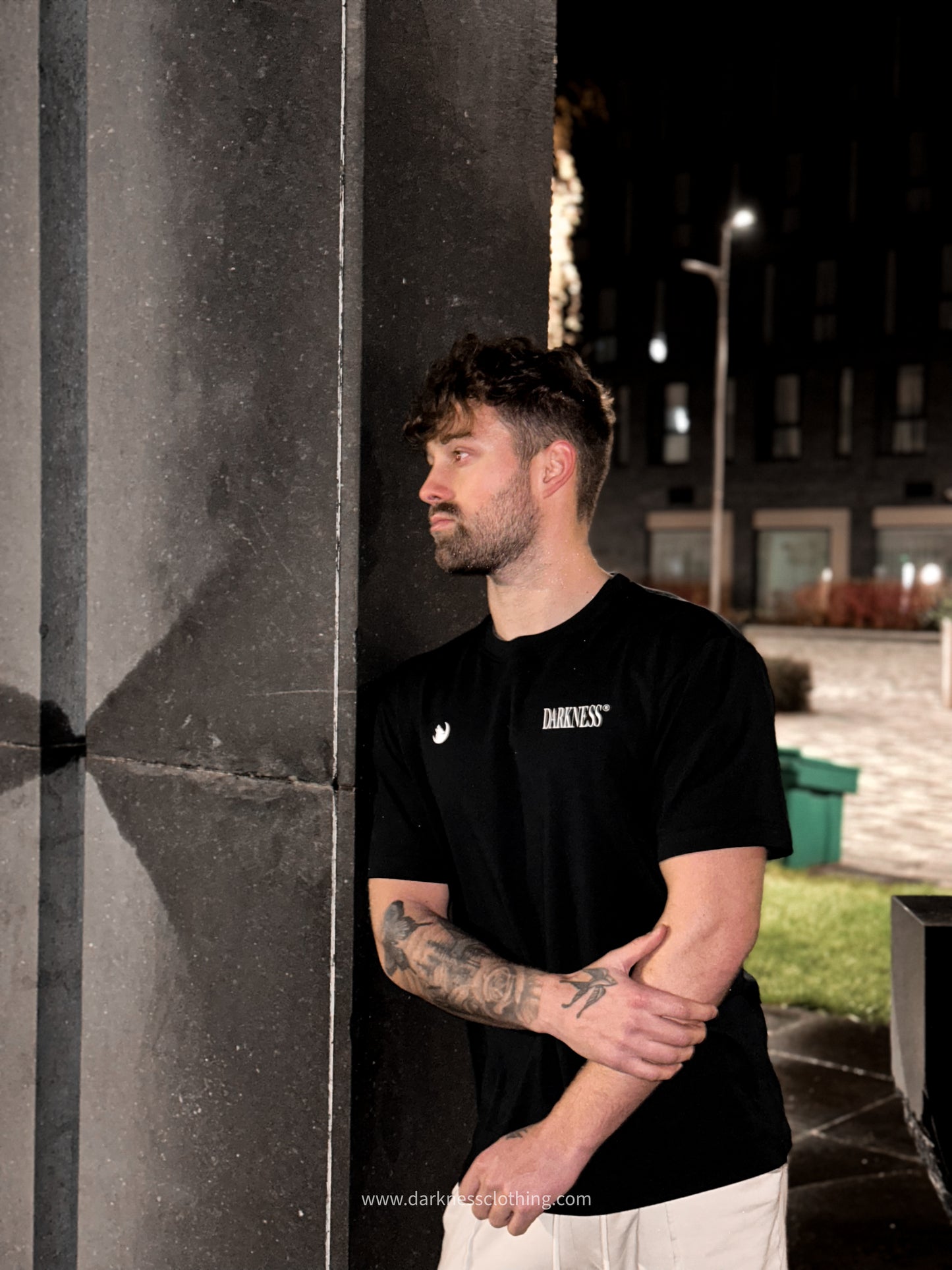 Darkness Signature Oversized Tee | Black
