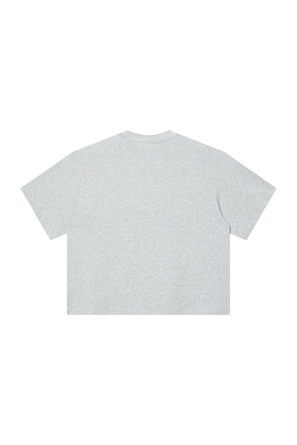 Distressed Boxy Tee | Grey