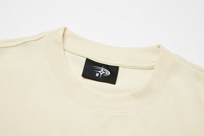 Distressed Boxy Tee | Beige
