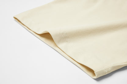 Distressed Boxy Tee | Beige
