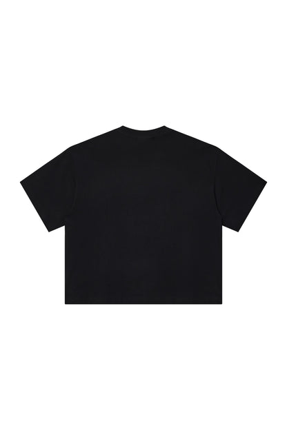 Distressed Boxy Tee | Black