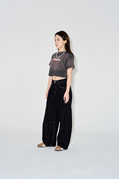 RTW Mud-Dyed Crop Top | Charcoal Grey