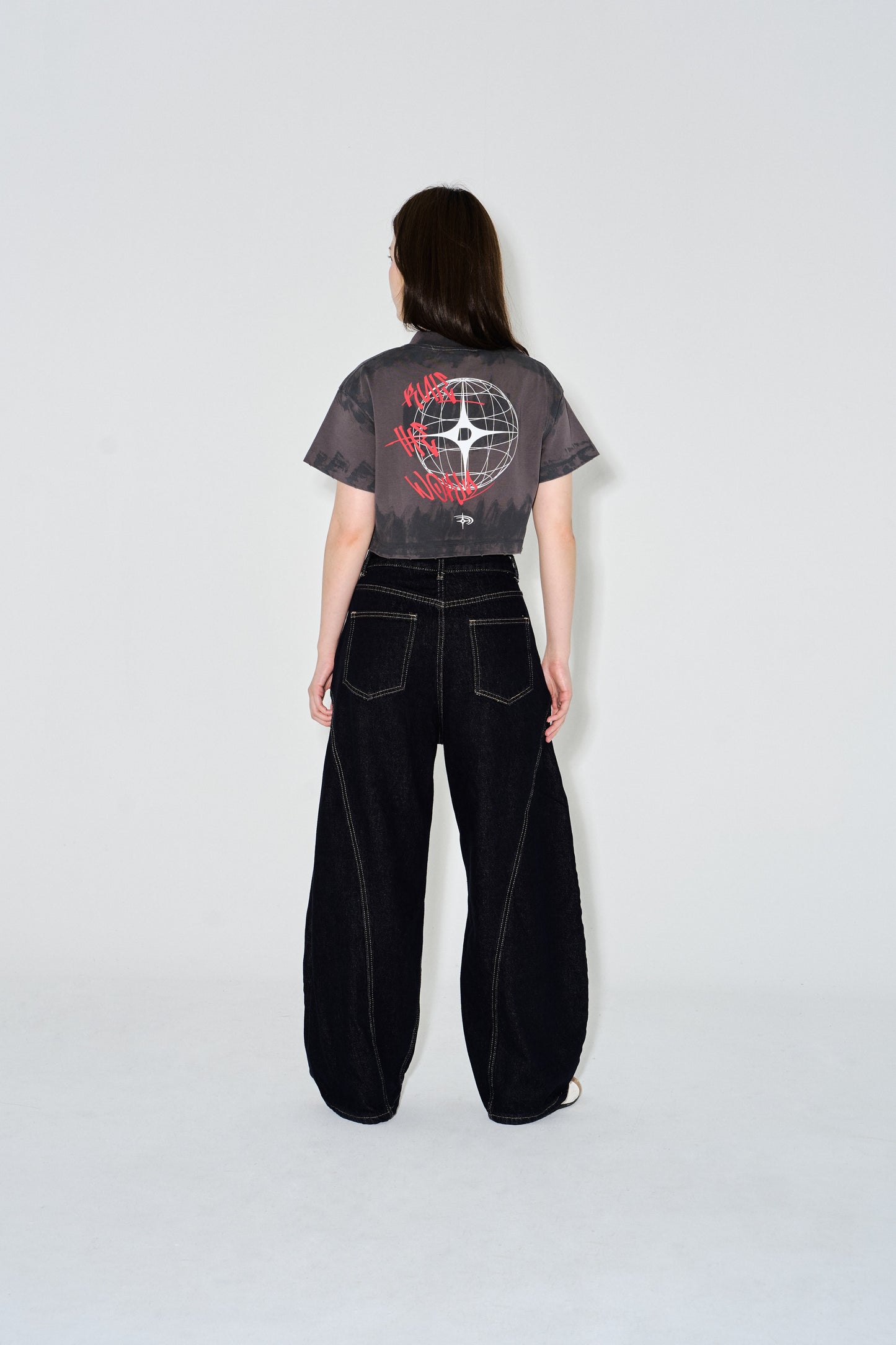 RTW Mud-Dyed Crop Top | Charcoal Grey