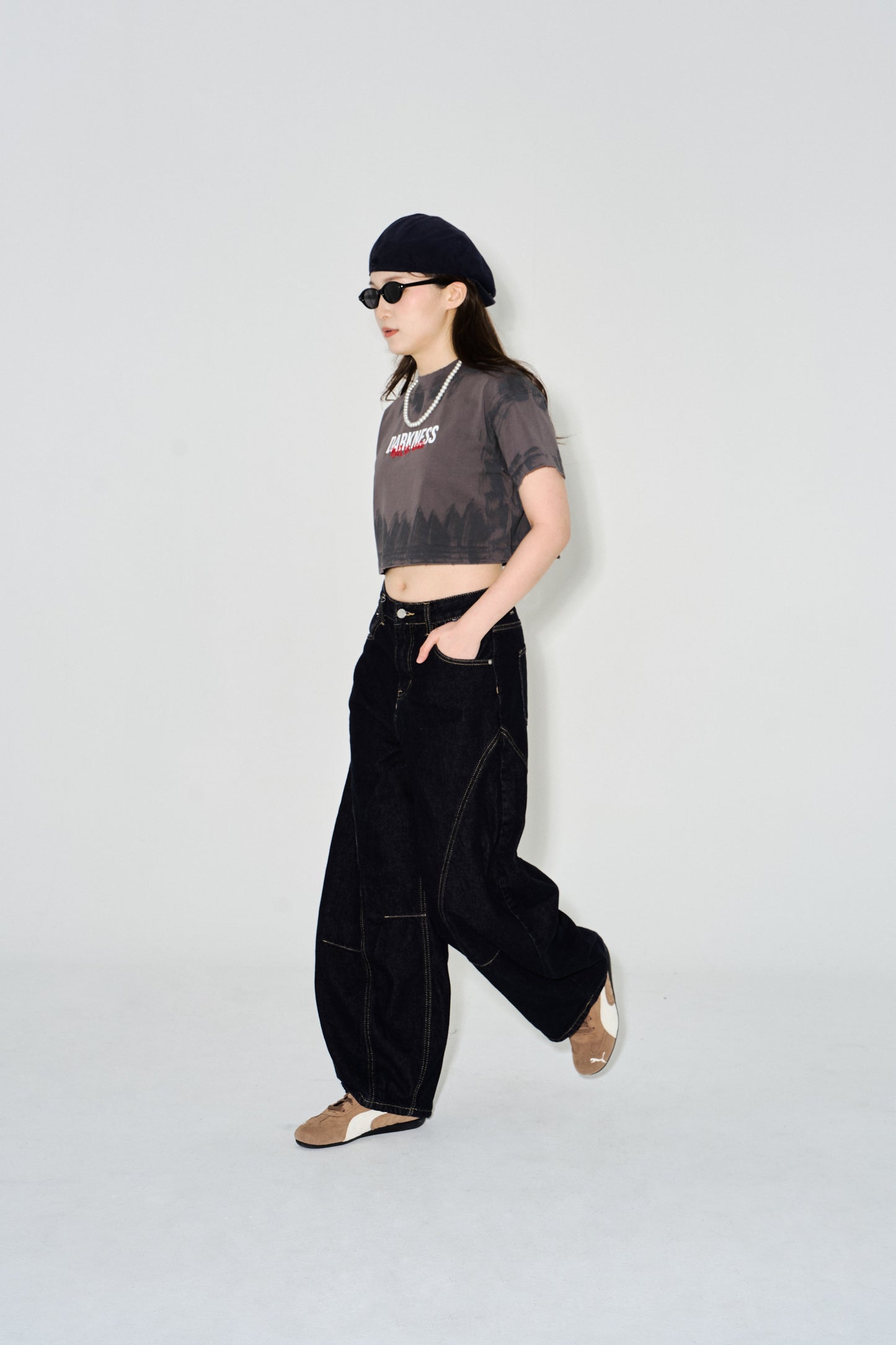 RTW Mud-Dyed Crop Top | Charcoal Grey