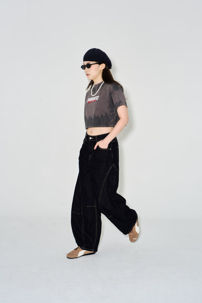 RTW Mud-Dyed Crop Top | Charcoal Grey