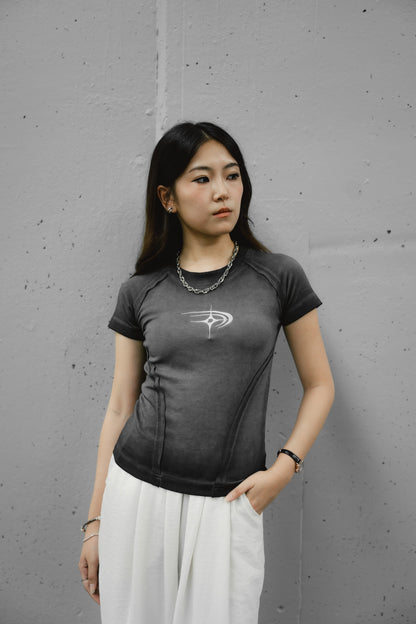 Rise Washed Panel Crop Tee