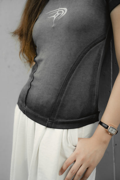 Rise Washed Panel Crop Tee