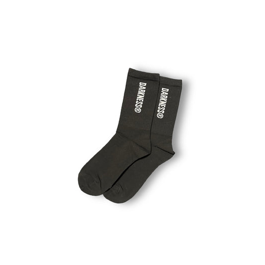 Cotton Ribbed Logo Long Socks | Black